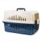 Переноска IATA з металевими дверима синьо-бежева до 30 кг (67x47x46 см)
