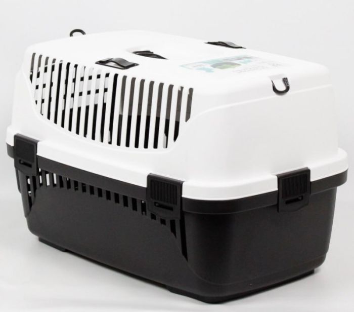 Переноска для тварин 2 Пластикова чорно-біла 56х37х41 см 