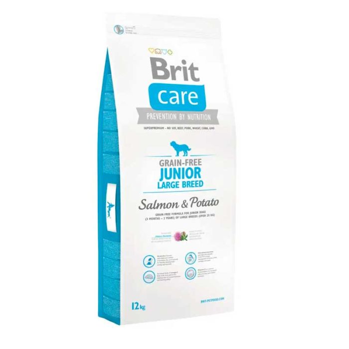 Brit Care L GF Junior з лососем і картоплею для цуценят великих порід 12 кг