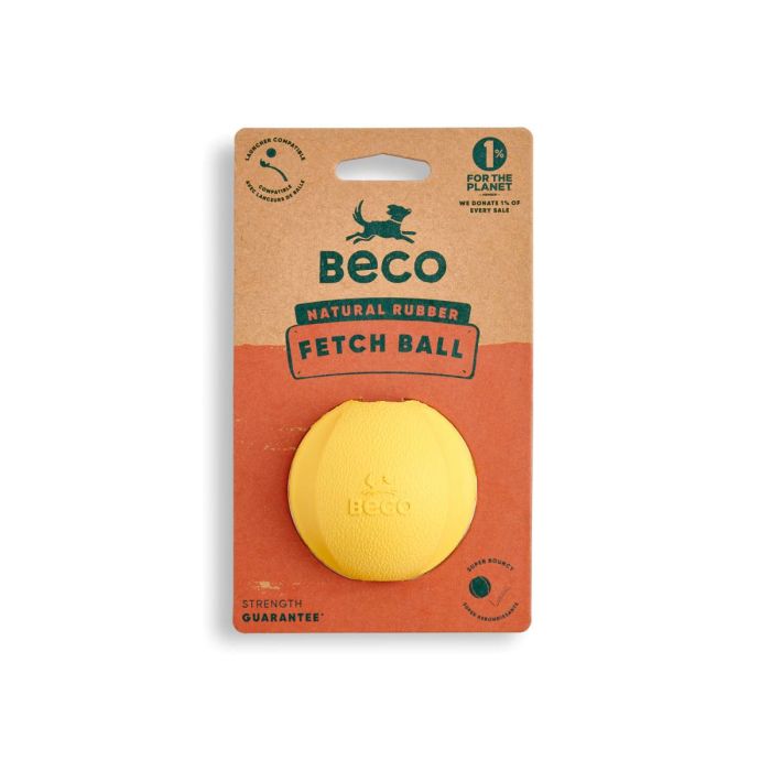 Іграшка м'ячик з отвором для ласощів для собак Beco Pets Fetch Ball Жовтий