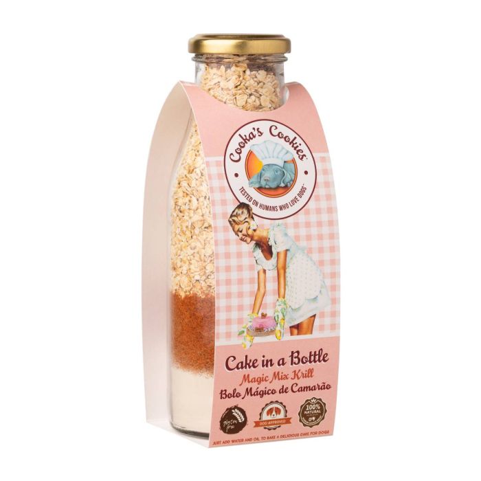 Натуральна суміш для приготування святкового торту для собак Cooka's Cookies Cake In Bottle з Креветкою 320 г