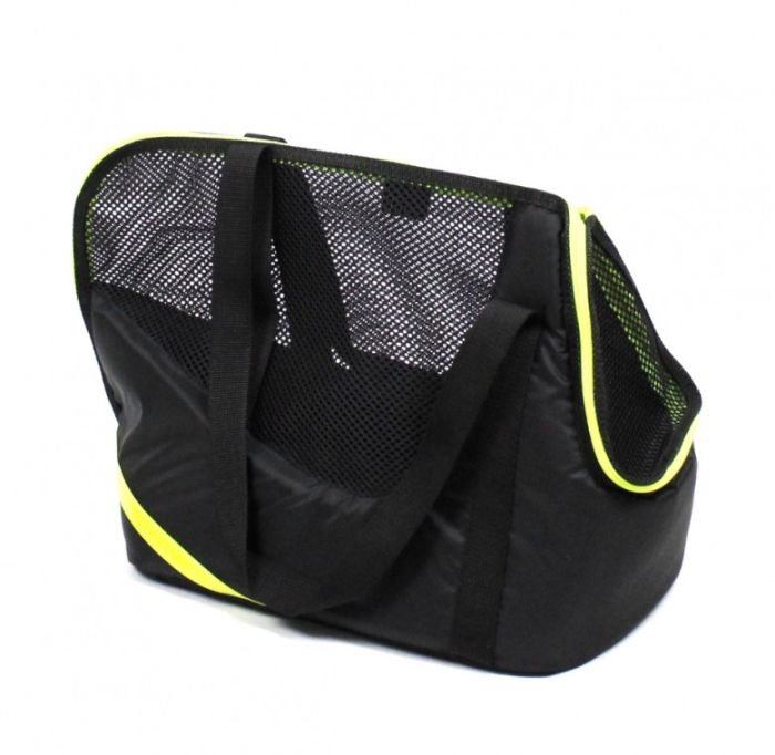 Сумка Крос чорна (салатова смуга) 35х31х23 см