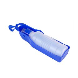 Портативна дорожня поїлка для собак з ємністю для води синя 250 мл