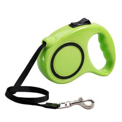 Рулетка для собак пластикова ручка стрічка салатова фіксатор 3м  12кг 190 