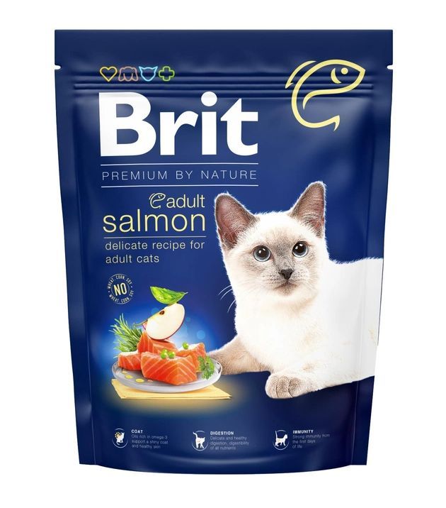 Brit Premium by Nature Cat Adult Salmon Сухий корм для кішок з лососем 300 гр