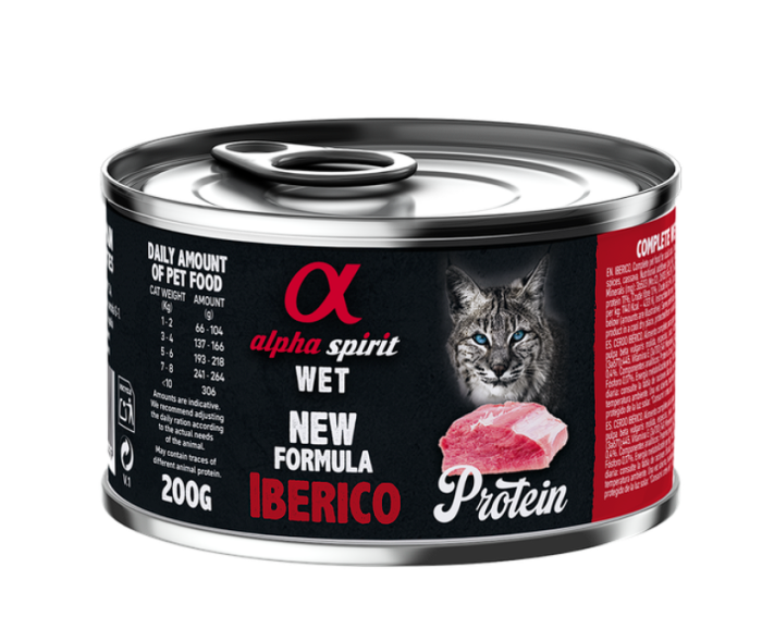 Вологий корм Alpha Spirit Iberico для дорослих котів, з іберійською свининою, 200 г AS IbericoКонсерва дкотів АС Іберіко Едалт Кет 200г 1186