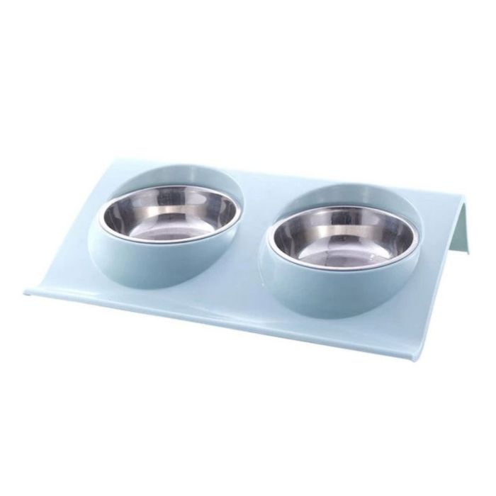 Бар пластиковий вигнутий з 2 металевими мисками 300мл 37х24х7 см