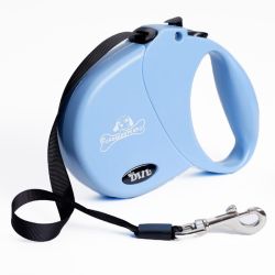 Рулетка собачка 4м  20кг пластикова ручка стрічка з кнопкою LS128 Блакитний