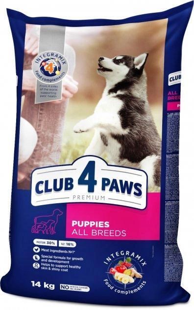 Акція Club 4 Paws Сухий корм для цуценят усіх порід із куркою 14кг (-15)