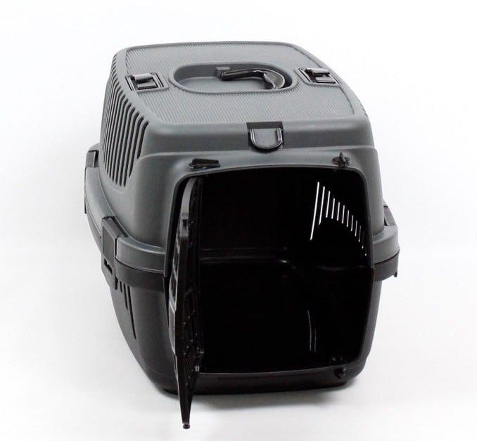 Переноска для тварин Пластикова SG на 6 кг 48х32х32 чорна 