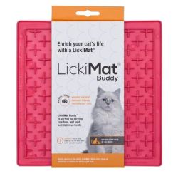 Лизальний килимок антистрес для котів LickiMat Buddy Pink Cat, м'яка основа