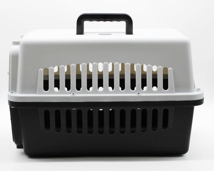 Переноска IATA з металевими дверима сіро-чорна до 30 кг (67x47x46 см)