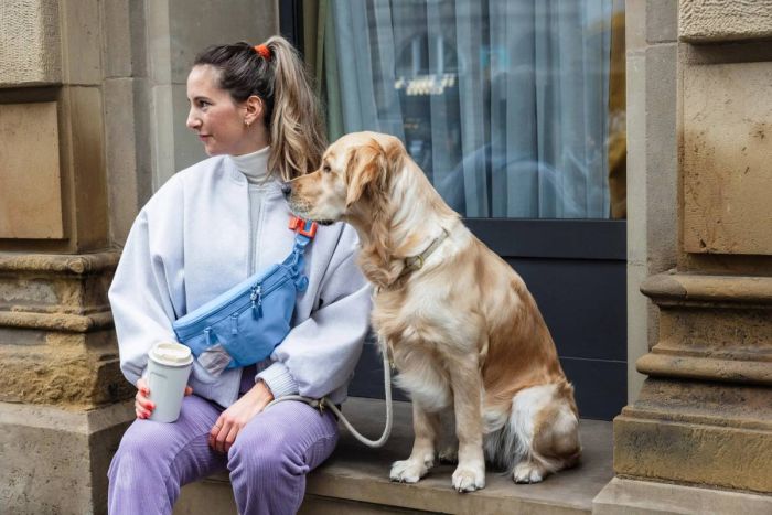 Поясна сумка-бананка для ласощів та аксесуарів собак Palopa Emma Небесно-блакитний