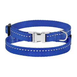 Нашийник ACTIVE для собак дрібних порід нейлоновий зі світловідбиттям і металевою пряжкою 10мм  Обхват шиї 18-28см Синій 