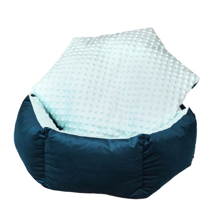 Лежак для тварин Шайба велюр і замша 2 605022 см Бордо