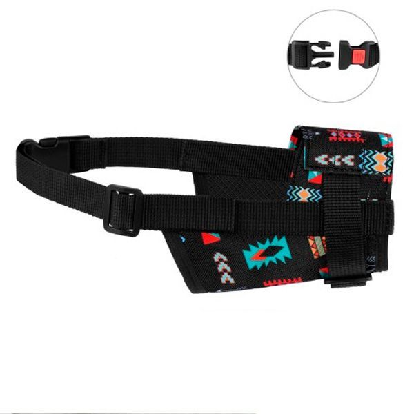 Намордник нейлоновий з регулюванням для вівчарок, доберманів і лабрадорів 2 (а:19-26см) орнамент ацтек 