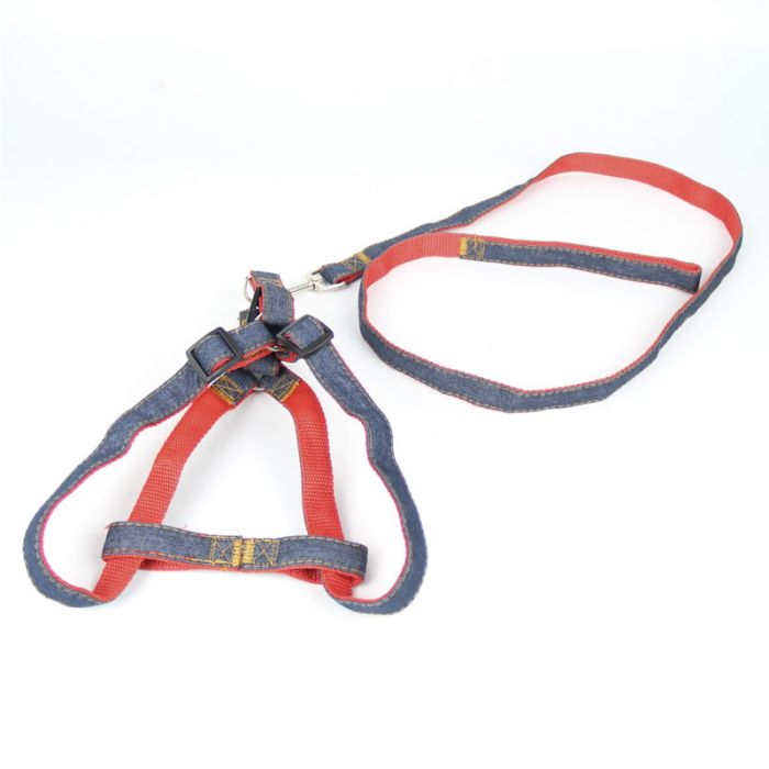 Шлея з повідцем 2, 0х28х40120 см стрічка джинсова 