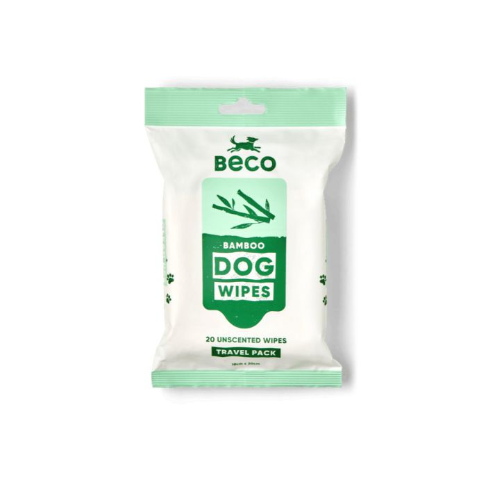 Вологі серветки біорозкладні бамбукові Beco Pets без запаху 20 шт.