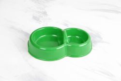 Миска Пластикова подвійна 19х13, 5х3, 5 см 80х150 мл