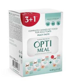 АКЦІЯ Optimeal Adult Cats Multi Taste набір 3+1 Вологий корм для котів з різними смаками 340 г 
