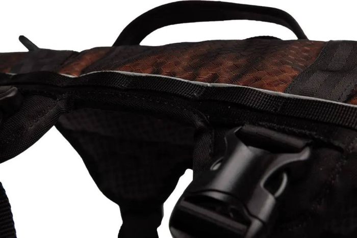 Подовжена шлейка для собак Rock harness long Non-stop dogwear Чорний/Помаранчевий XL