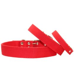 Нашийник економ брезент подвійний червоний 54-70 см