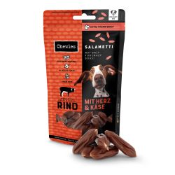 Натуральні сушені ковбаски для собак Chewies Salametti Яловичина з серцем та сиром для будь-якого віку 60 г