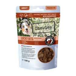 Натуральні ласощі з мʼяса Курки та Оленини Chewies Lucky Bits для дорослих собак 100 г
