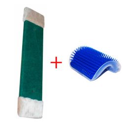 Дошка-дряпка двостороння 50х10 см з масажною щіткою для кішок 