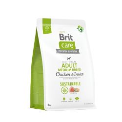 Brit Care Dog sustainable Adult medium корм для собак середніх порід з куркою та комахами 12 кг