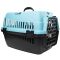 Переноска для тварин бірюзово-чорна пластик 55х39х36 см до 8 кг