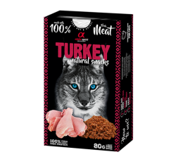 Ласощі Alpha Spirit Natural Snack Turkey для котів, з індичкою, 80 г AS NATURAL SNACK FOR CAT TURKEYНв ласощі дкотів Натурал Снек виз Торкі 80г 1766