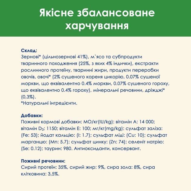 Cat Chow Sterilized сухий корм для стерилізованих котів з індичкою 15кг