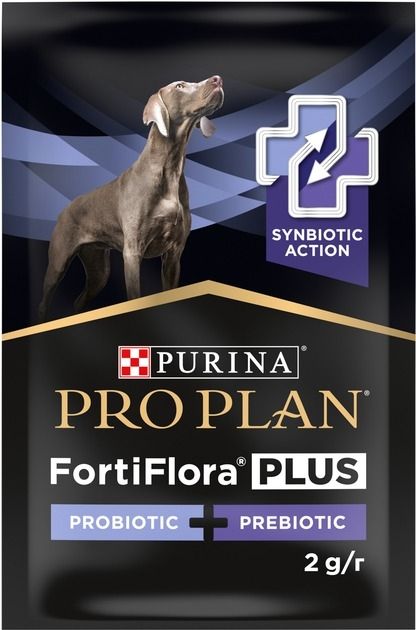 АКЦІЯ Purina Pro Plan FortiFlora Plus пробіотик для дорослих собак та цуценят для підтримки міклофлори кишечника 30x2 г 