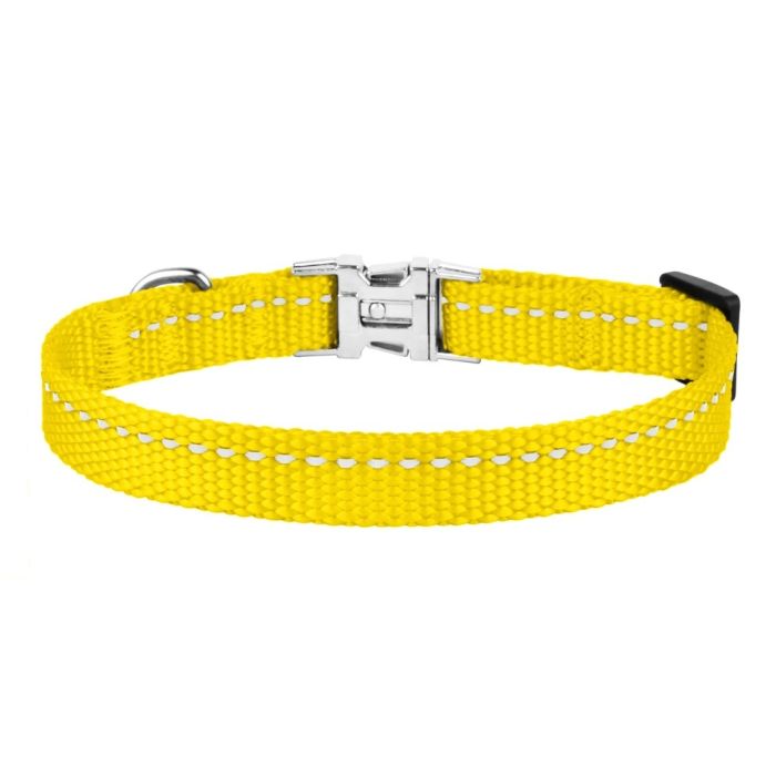 Нашийник для собак BronzeDog жовтий металевий фастекс 10мм (18-28 см) 1228 31Т 