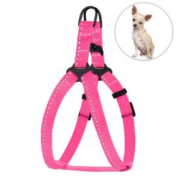 Шлея для собак Bronze Dog рожева пластиковий фастекс 1306 68Т 10мм (33-40см)