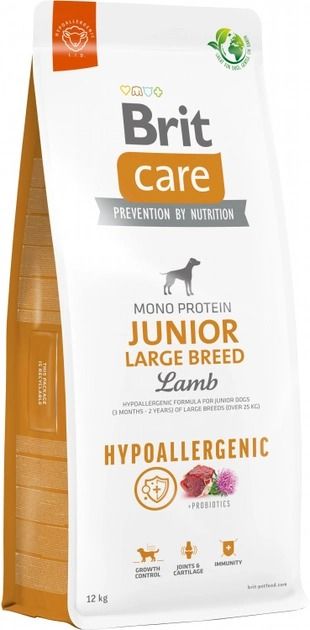 Brit Care Dog Hypoallergenic Junior Large Breed Сухий корм для цуценят великих порід гіпоалергенний з ягнятком 12 кг