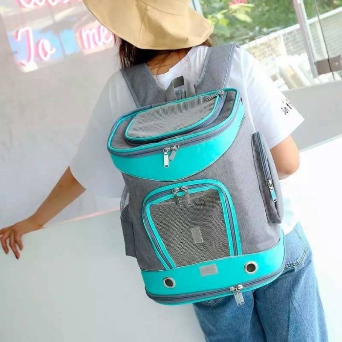 Рюкзак квадрат з сіткою тканина сіро-помаранчева Рюкзак квадрат с сеткой ткань серо-оранжевая