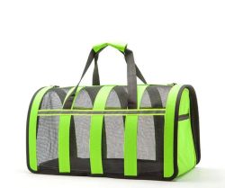 Сумка-переноска для тварин з сіткою 34х22х20 см S Салатова