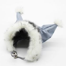 Шапка з вухами плащівка блакитна XS-S