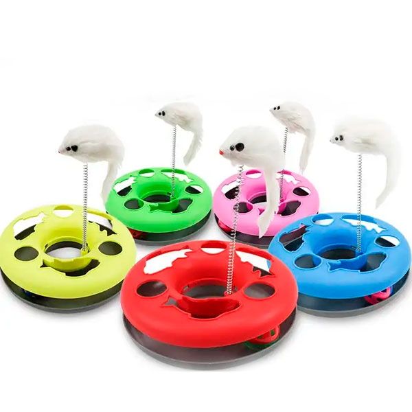 Іграшка Упіймай миша на пружині, 25 см Синя