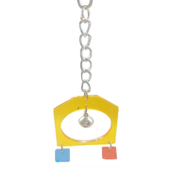 Дзвіночок на ланцюжку іграшка для птахів 21х4 см 