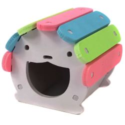 Будиночок для гризунів 9х10х8 см веселий деревяний 