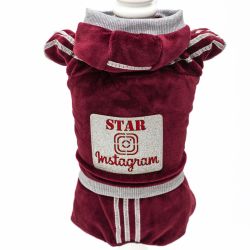 Instagram комбінезон для собак дівчаток велюр S1