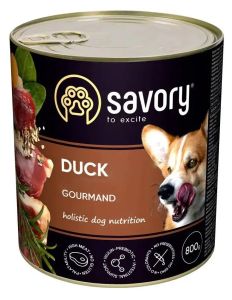 SAVORY Вологий корм для собак усіх порід з качкою 400 г