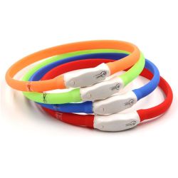 Нашийник плоский L 70 см силіконовий миготливий CTY-014 Оранжевий