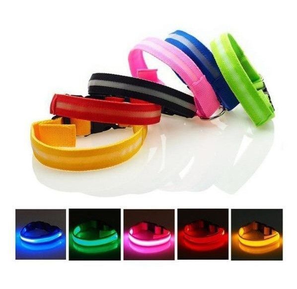 Нашийник LED смуга тканинний ширина 2,5 см XL 44-70см