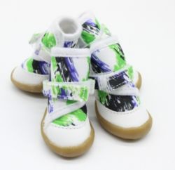 Взуття Плащівка фліс Біла Абстракція Зелена 4 (5,13,9 см)