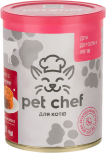 Pet chef консерви для кішок яловичина 360г