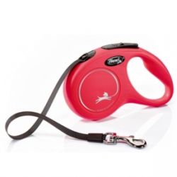 Рулетка Flexi Classic S-стрічка 5м до 15 кг Червона, 5м до 15 кг